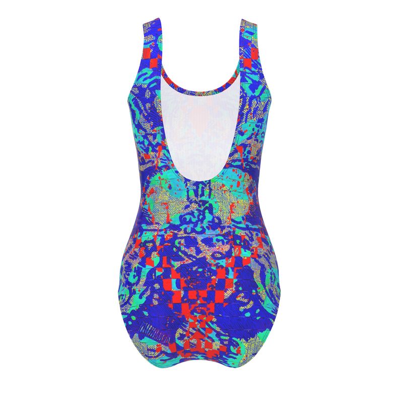 Maillot de bain femme une pièce Mosaïque bleue