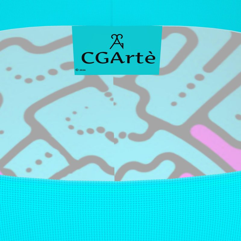 Leggings da palestra Donna Geometria celeste fucsia