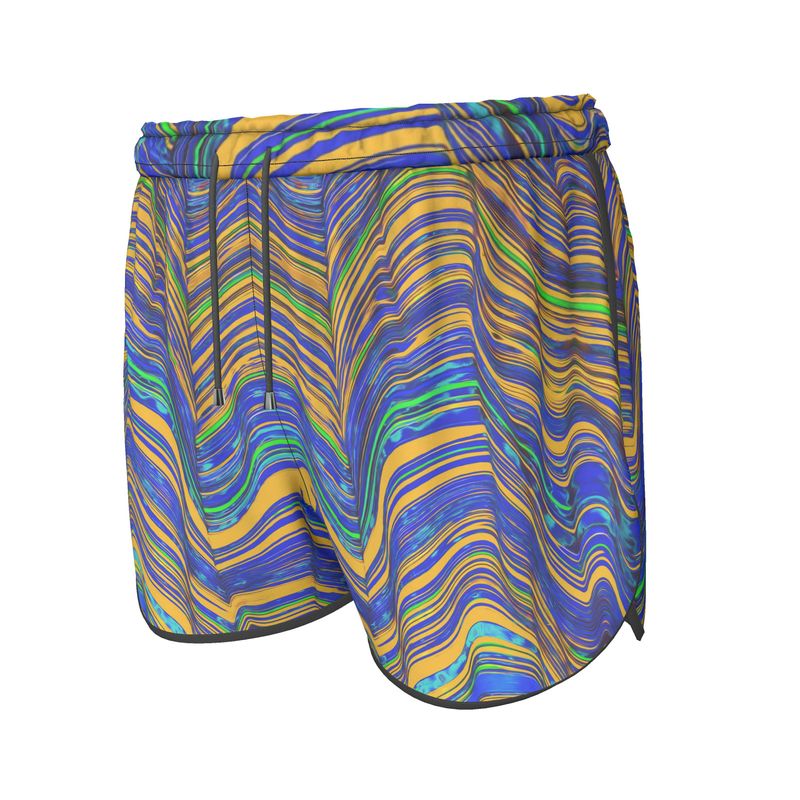 Kaleido Orange Blue Women's Sports Shorts