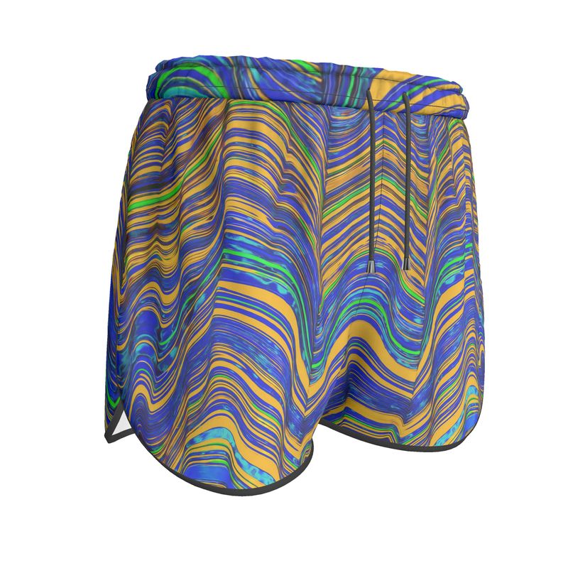 Kaleido Orange Blue Women's Sports Shorts