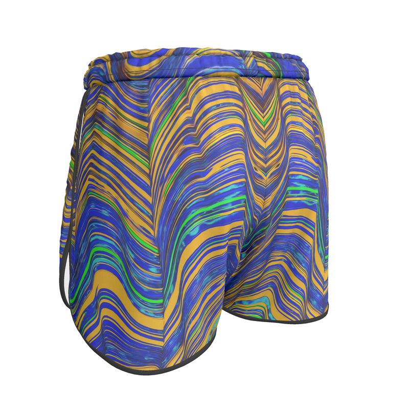 Kaleido Orange Blue Women's Sports Shorts
