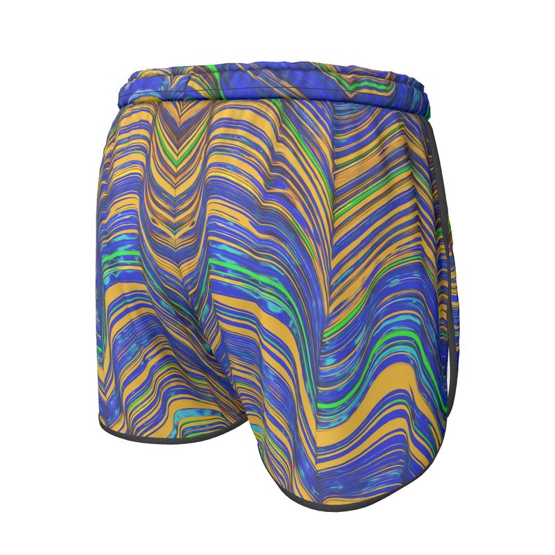 Kaleido Orange Blue Women's Sports Shorts