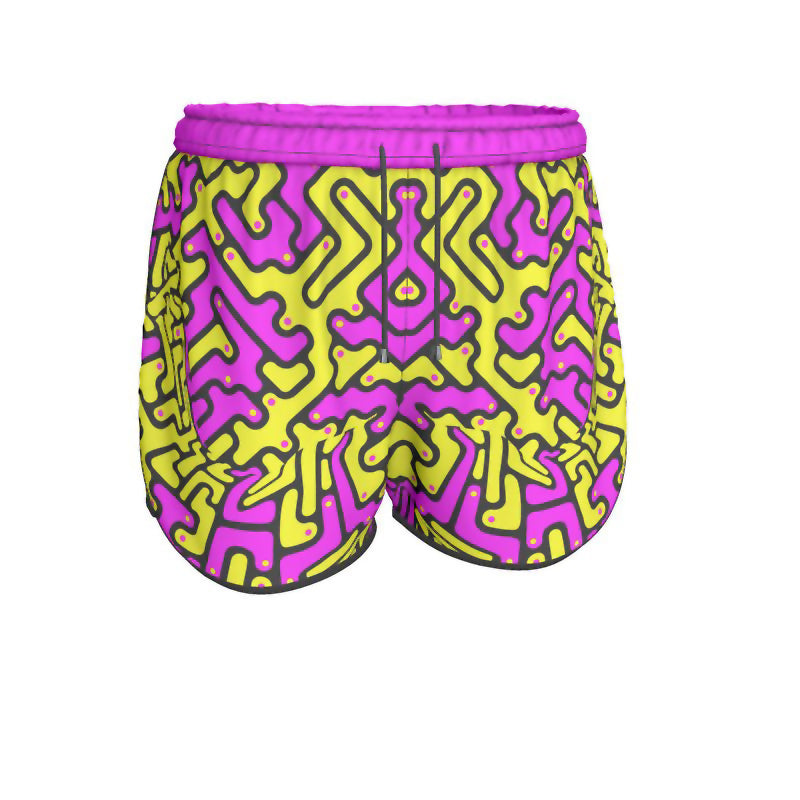 Pantaloncini sportivi donna Labyrinth giallo fucsia