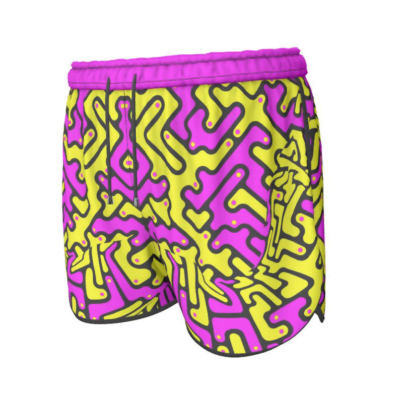 Pantaloncini sportivi donna Labyrinth giallo fucsia