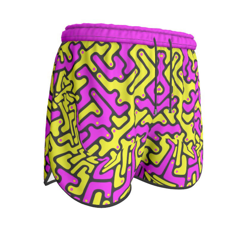 Pantaloncini sportivi donna Labyrinth giallo fucsia