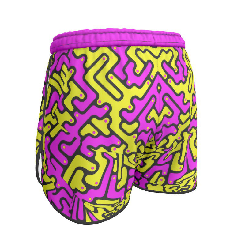 Pantaloncini sportivi donna Labyrinth giallo fucsia
