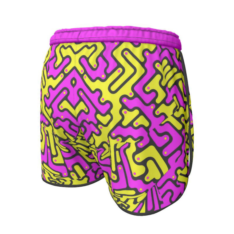 Pantaloncini sportivi donna Labyrinth giallo fucsia