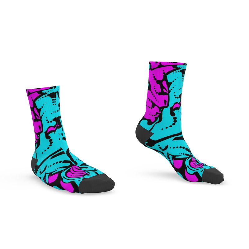 Chaussettes Géométrie céleste fuchsia