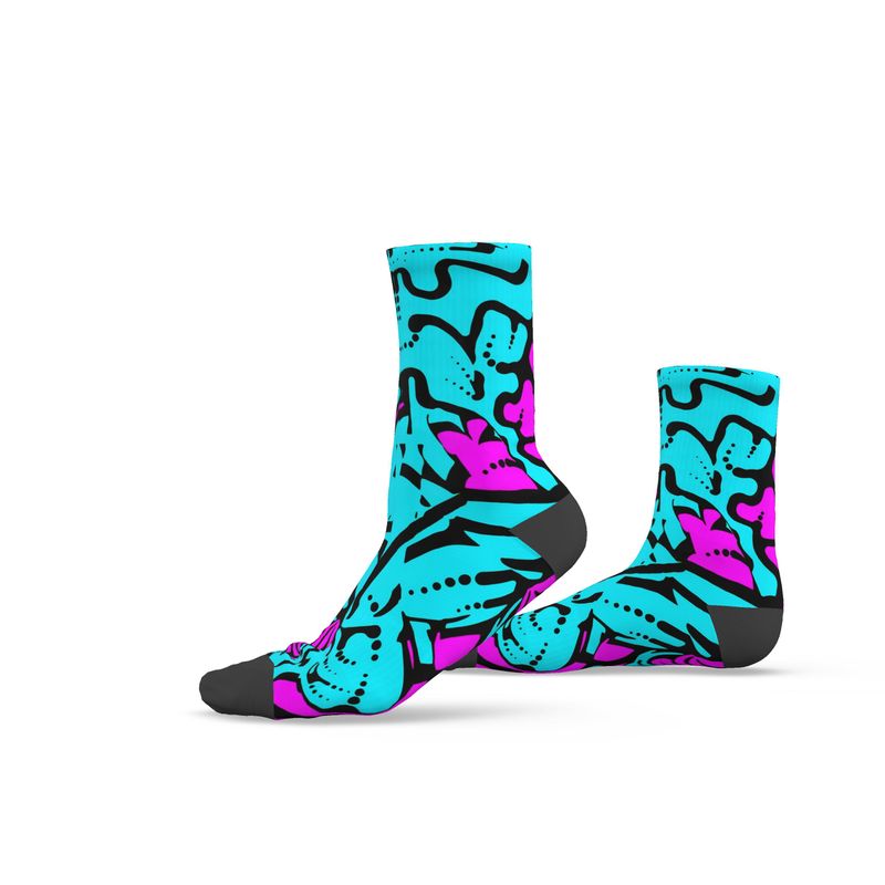 Chaussettes Géométrie céleste fuchsia