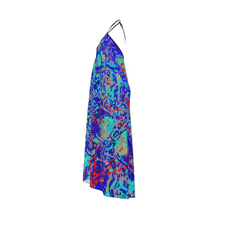 Robe longue Mosaïque bleue avec/sans traîne