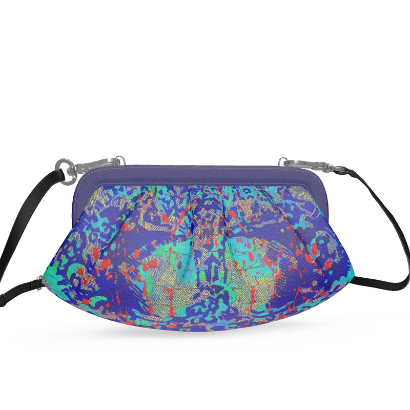 Borsa  morbida plissettata Mosaico blu