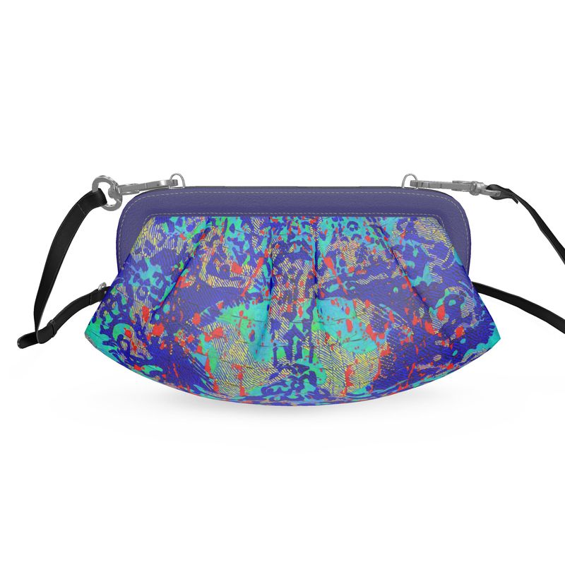 Borsa  morbida plissettata Mosaico blu