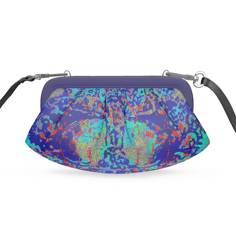 Borsa  morbida plissettata Mosaico blu