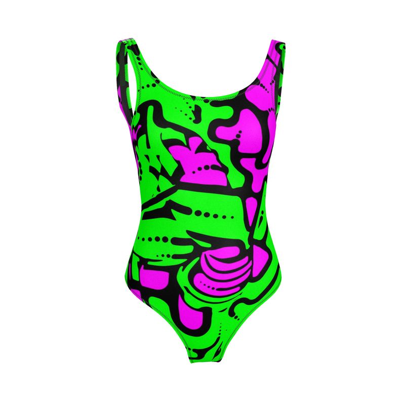 Costume donna da bagno intero Green pink mirage