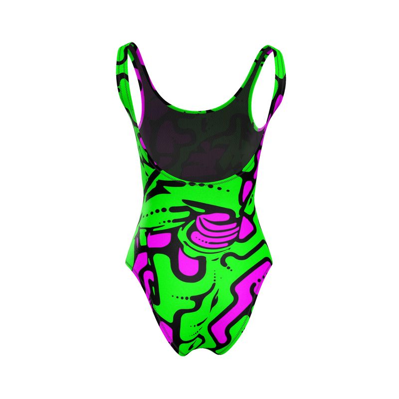 Costume donna da bagno intero Green pink mirage