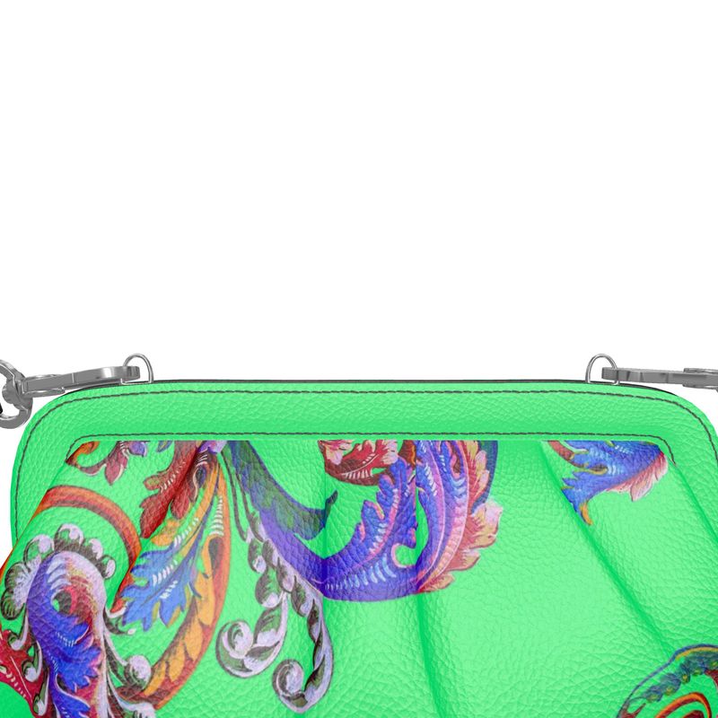 Royal green pleated soft bag