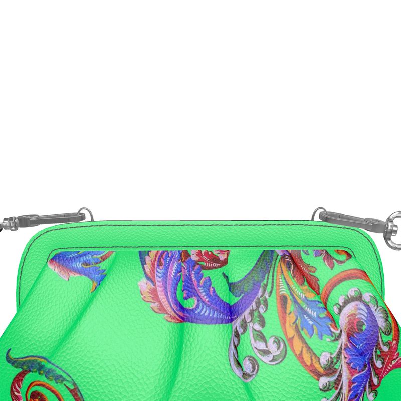 Royal green pleated soft bag
