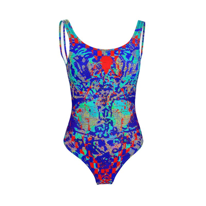 Maillot de bain femme une pièce Mosaïque bleue