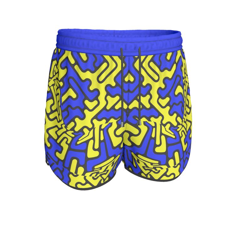 Pantaloncini sportivi donna Labyrinth giallo blu