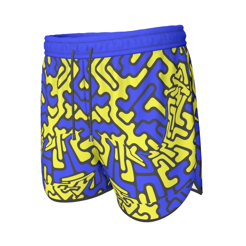Pantaloncini sportivi donna Labyrinth giallo blu