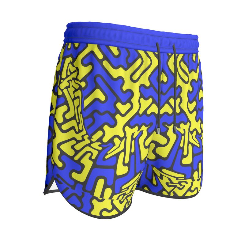 Pantaloncini sportivi donna Labyrinth giallo blu