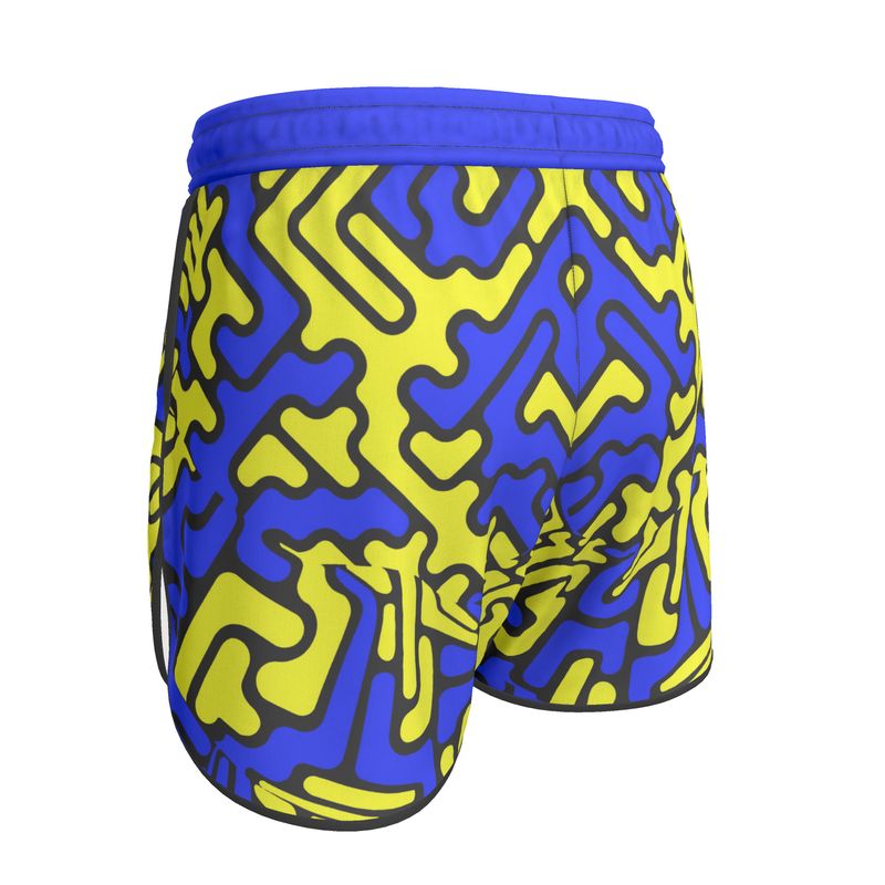 Pantaloncini sportivi donna Labyrinth giallo blu