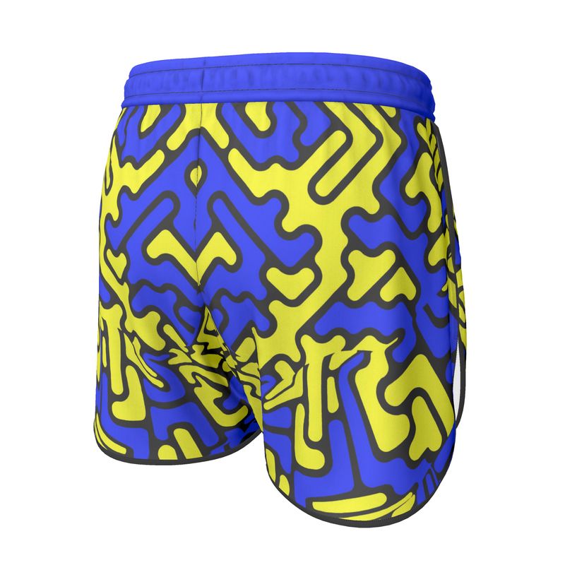 Pantaloncini sportivi donna Labyrinth giallo blu
