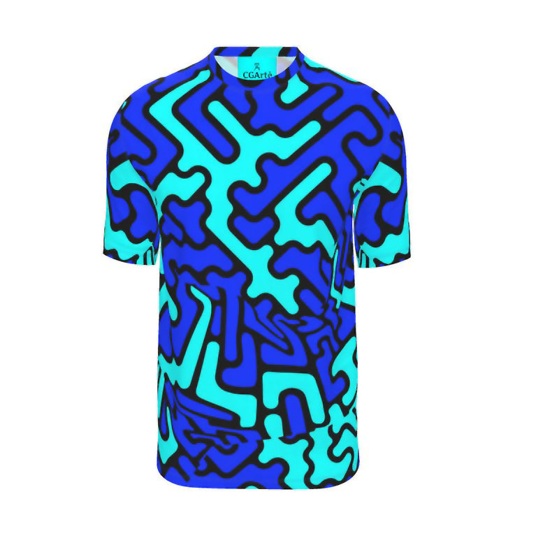 T-shirt uomo girocollo Labyrinth celeste-blu