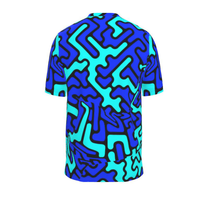 T-shirt uomo girocollo Labyrinth celeste-blu
