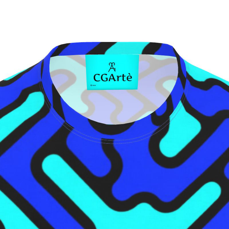T-shirt uomo girocollo Labyrinth celeste-blu