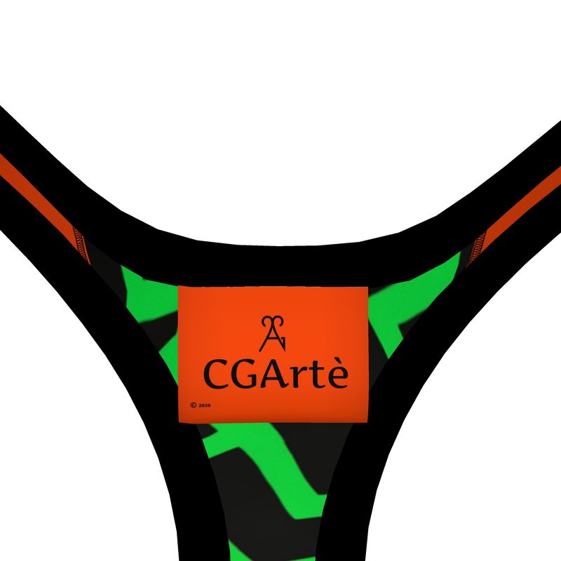 Reggiseno Sportivo Donna Geometria verde arancione