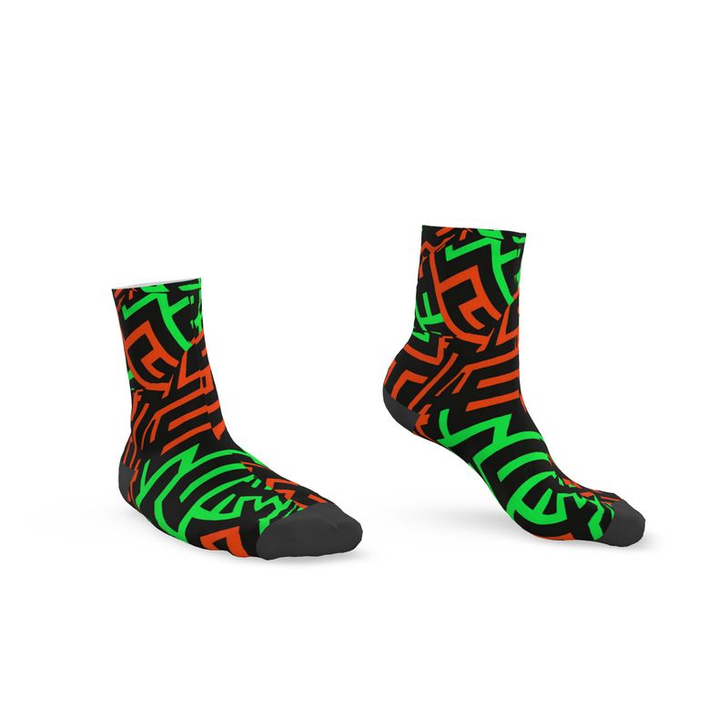 Chaussettes Géométrie vert orange