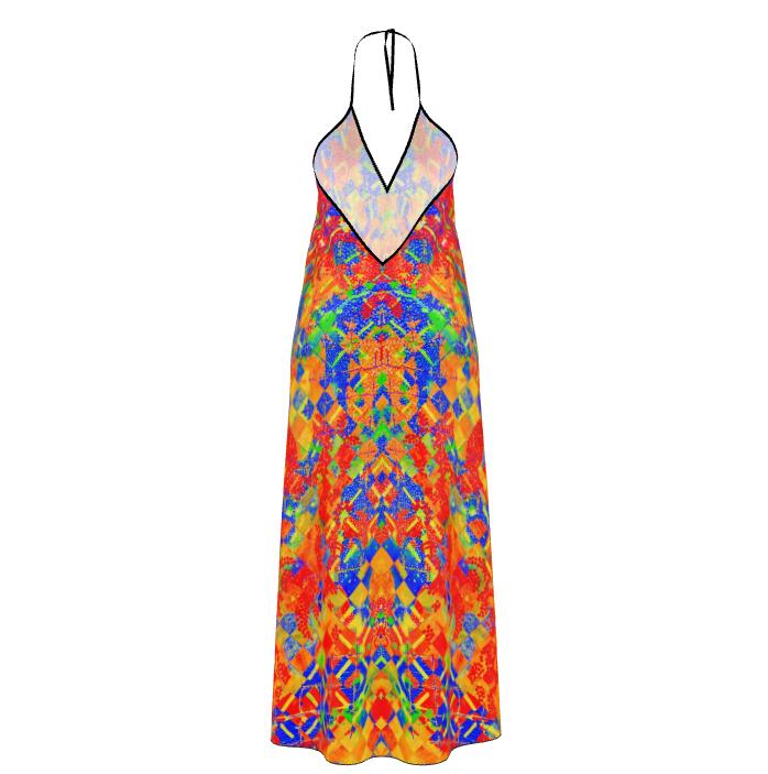 Robe longue Mosaïque rouge avec/sans traîne