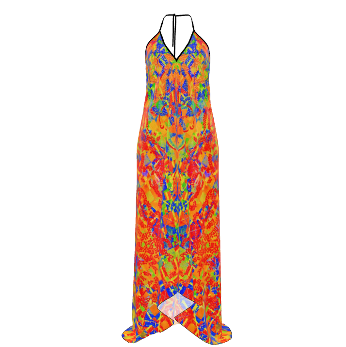 Robe longue Mosaïque rouge avec/sans traîne