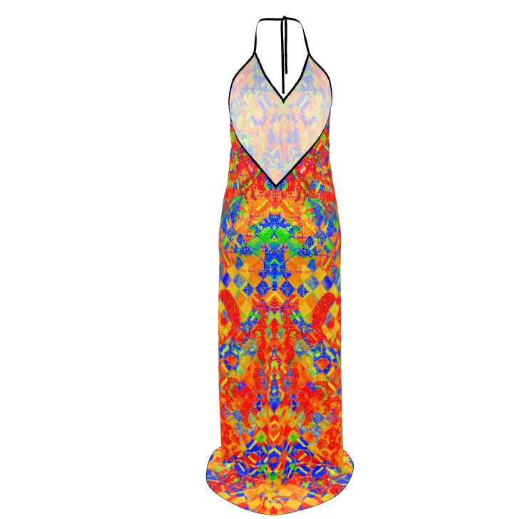 Robe longue Mosaïque rouge avec/sans traîne