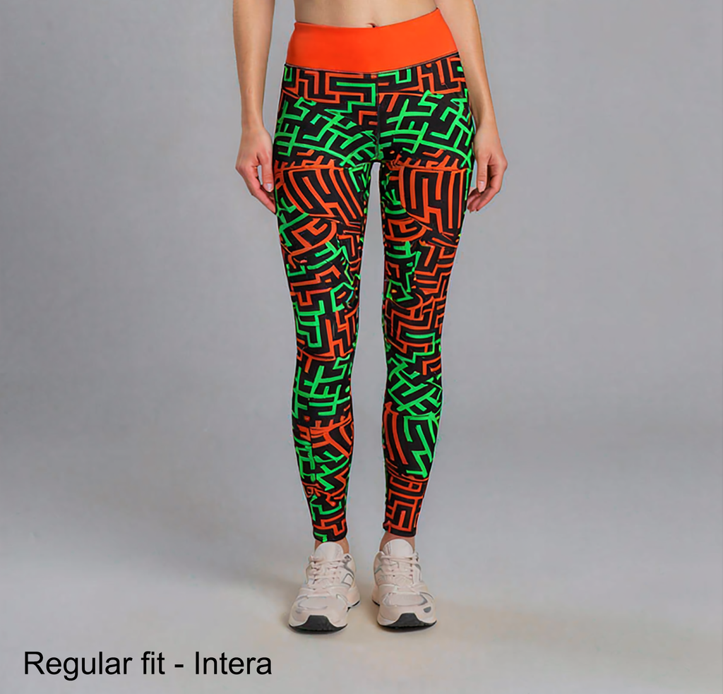 Leggings da palestra Geometria verde arancione