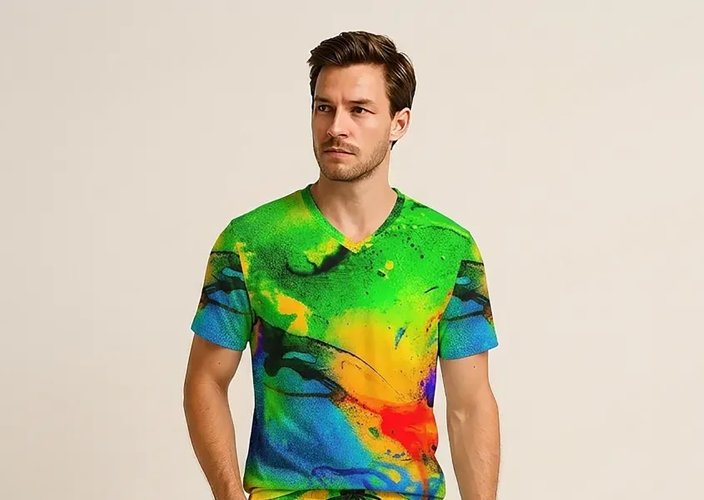 T-shirt uomo scollo a V RAINBOW