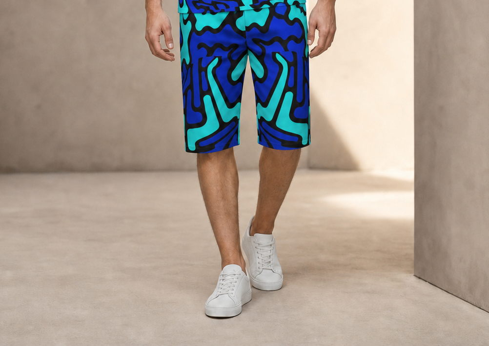Pantaloncini sportivi uomo Labyrinth blu-celeste