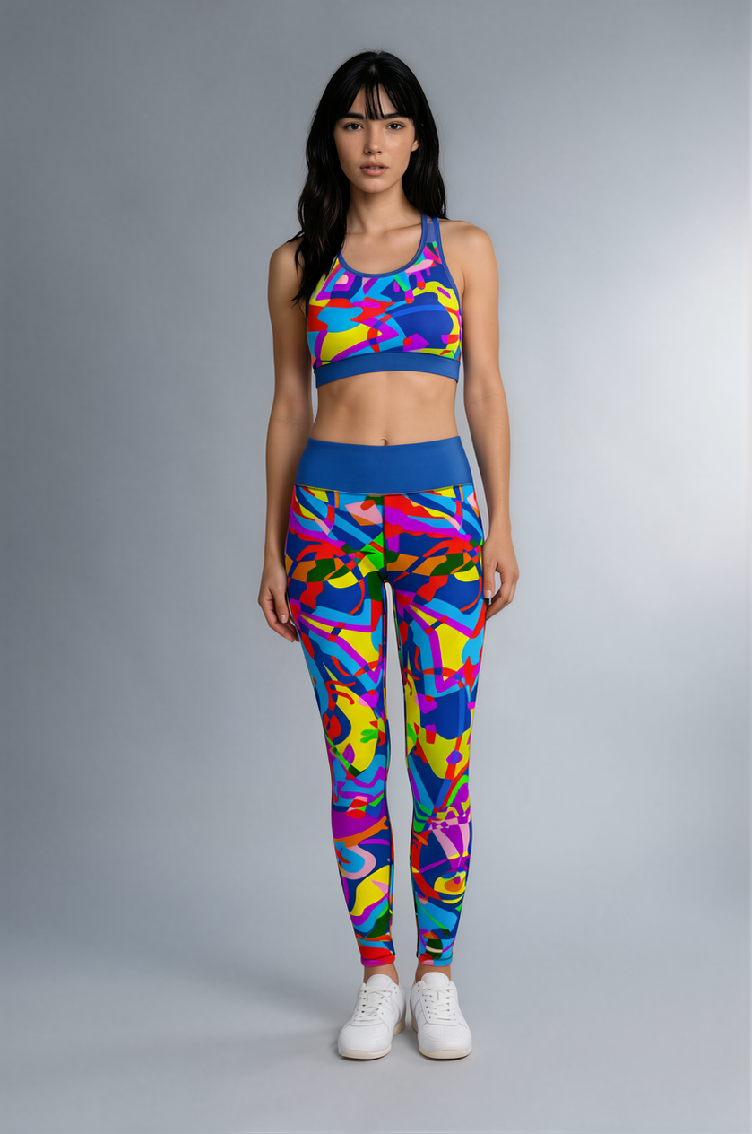 Leggings da palestra Donna Patchwork