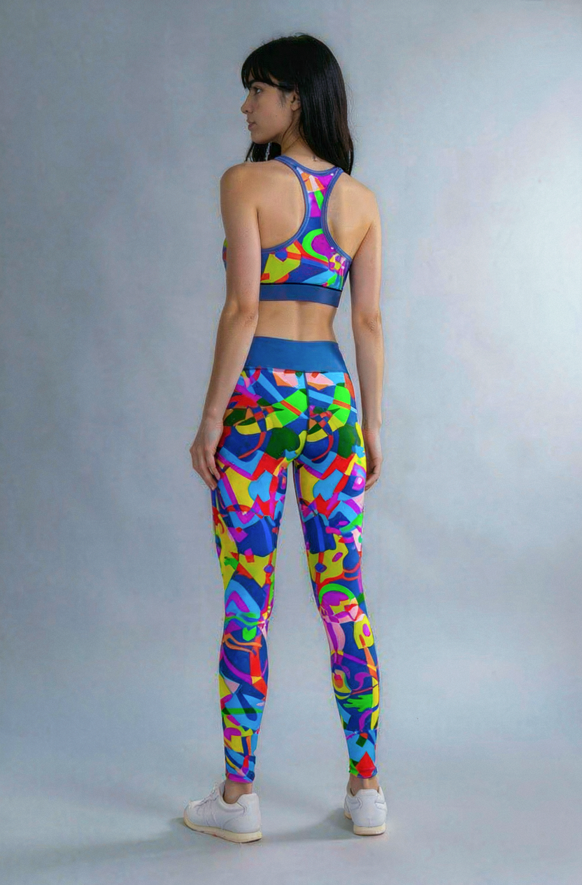Leggings da palestra Donna Patchwork