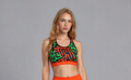 Reggiseno Sportivo Donna Geometria verde arancione