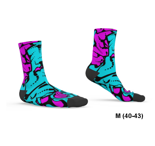 Chaussettes Géométrie céleste fuchsia
