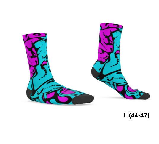 Chaussettes Géométrie céleste fuchsia