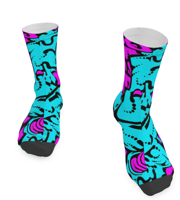Chaussettes Géométrie céleste fuchsia