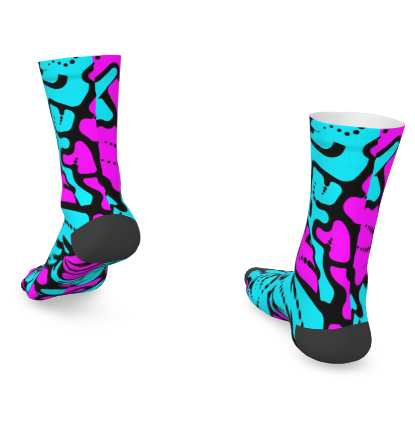 Chaussettes Géométrie céleste fuchsia