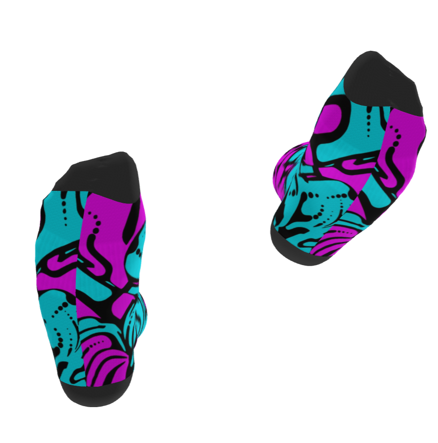 Chaussettes Géométrie céleste fuchsia