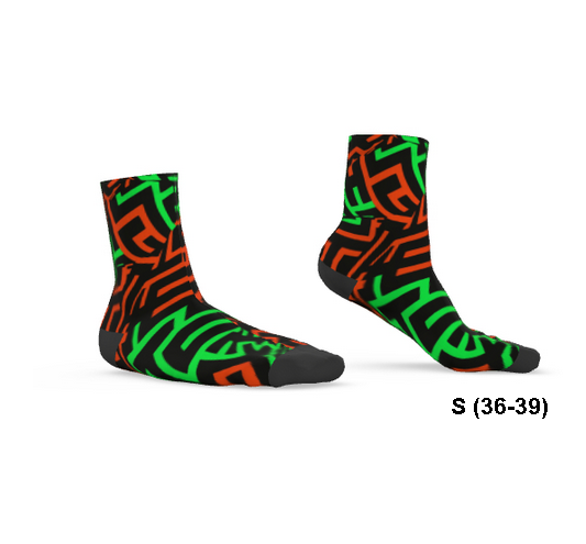 Chaussettes Géométrie vert orange