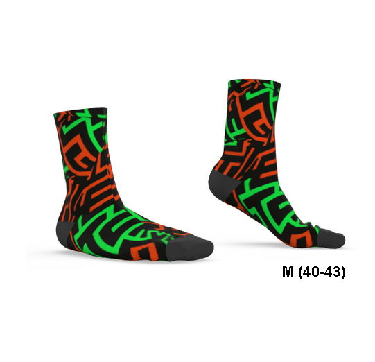 Chaussettes Géométrie vert orange