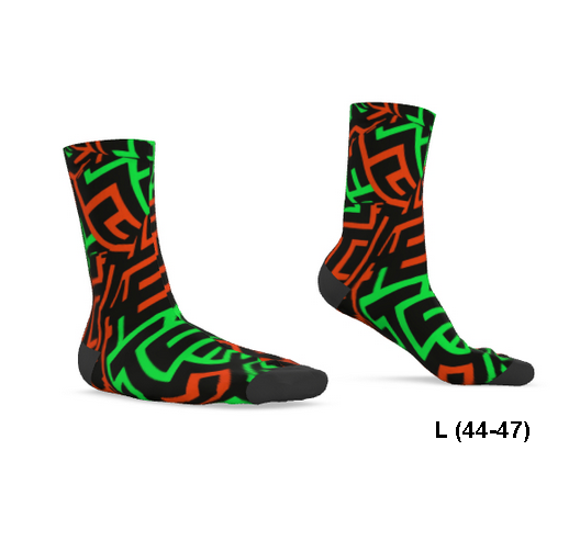 Chaussettes Géométrie vert orange