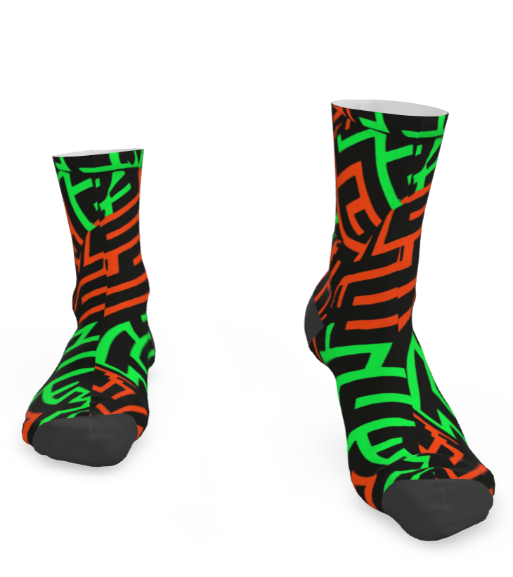 Chaussettes Géométrie vert orange